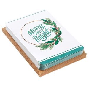 Hallmark Boxed Christmas Cards, Merry and Bright (16 Cards and 17 Envelopes)